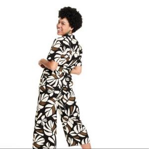 Tabatha Brown neutral palm print jumpsuit new